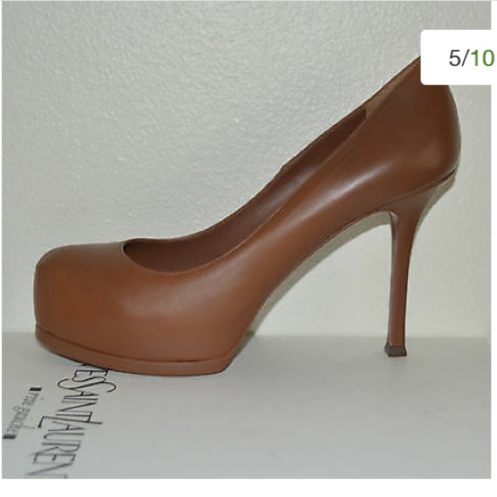YSL gorgeous cognac heels.